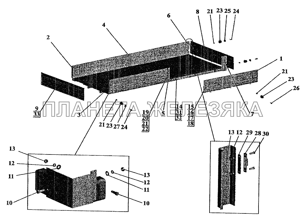 Установка бортов и стоек на МАЗ-533702 МАЗ-6303 (2005)